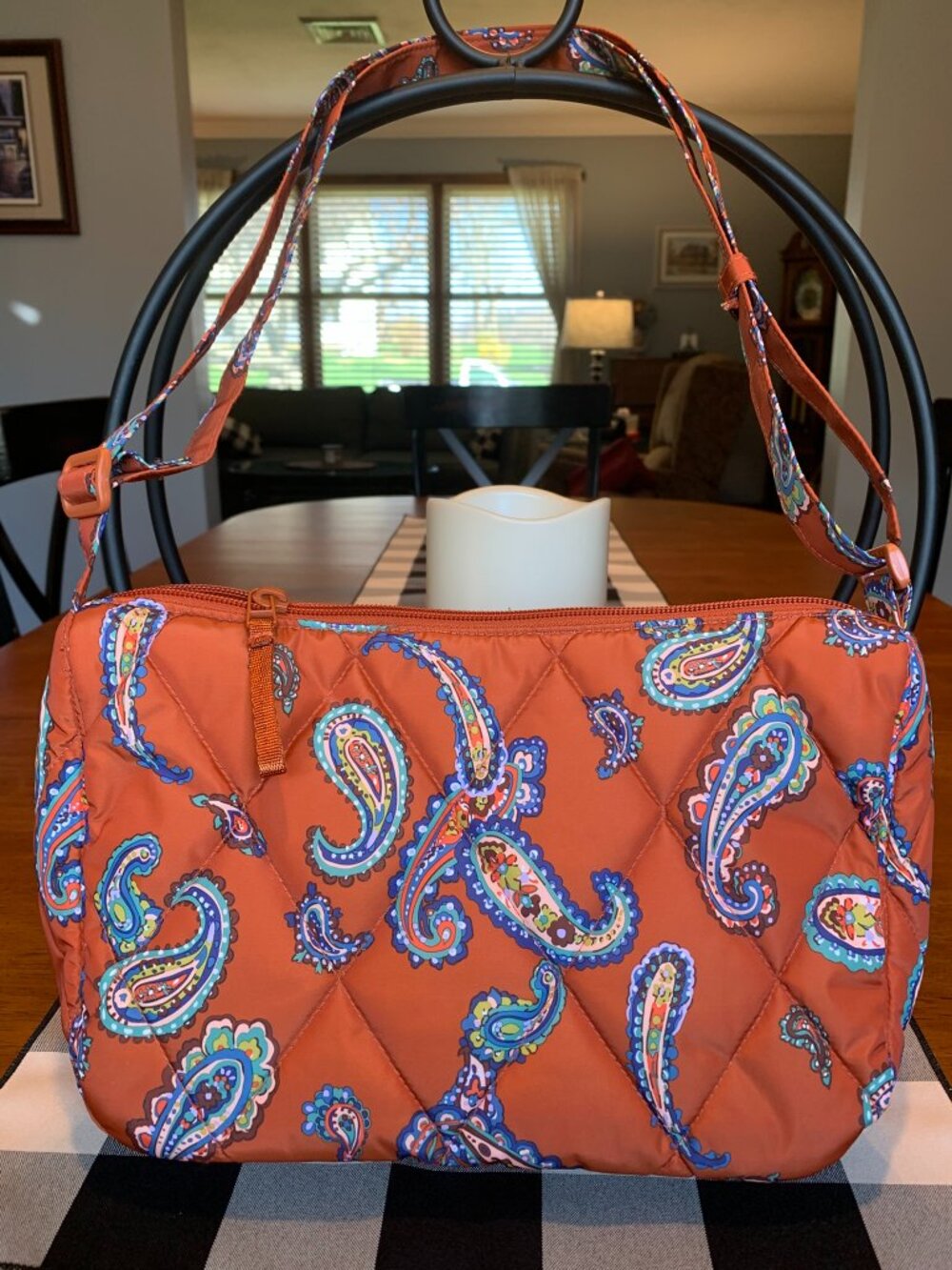 Vera Bradley Essential Crossbody adjustable Ultralight Manor Paisley orange nwt
